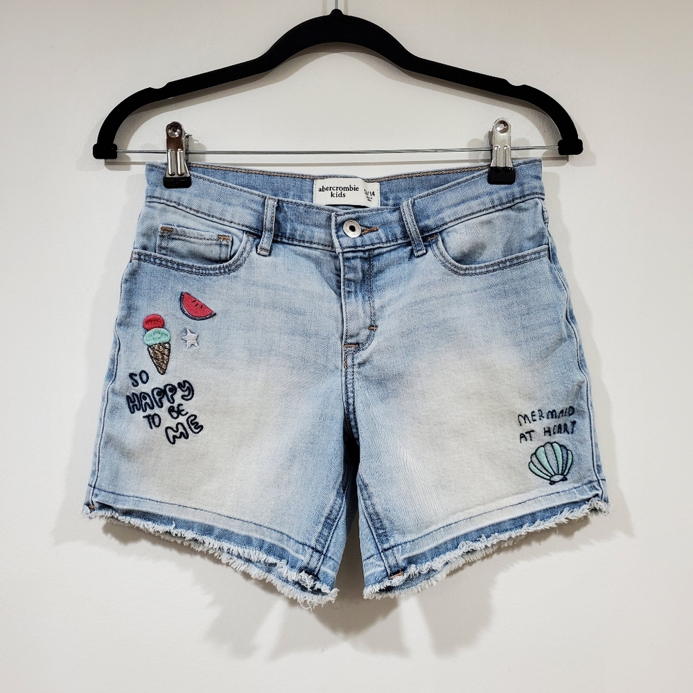 Abercrombie Kids Released Hem Jean Shorts Girl's Size 14